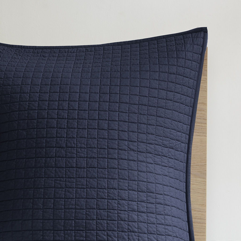 Brooklyn - Cotton Comforter Set - Indigo Blue