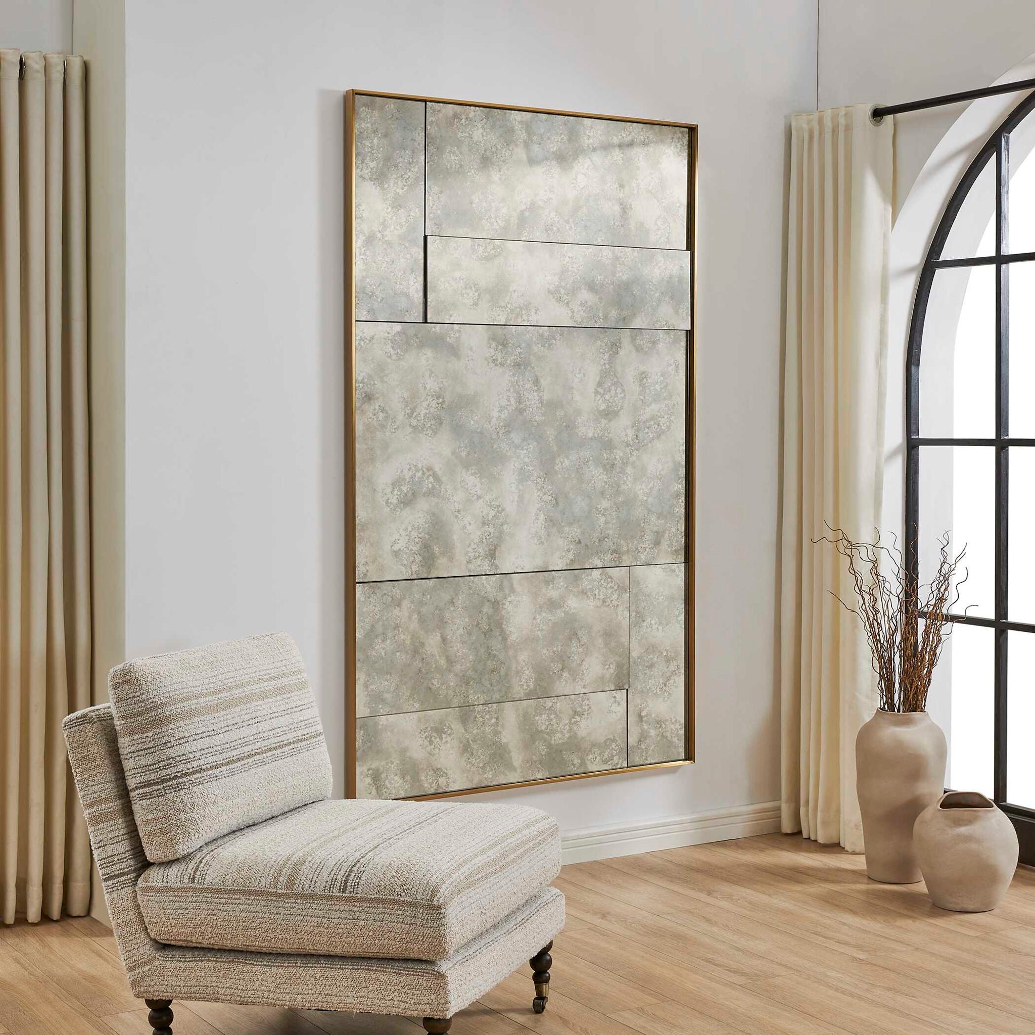 Rally - Oversized Antiqued Mirror - Brass / Gold
