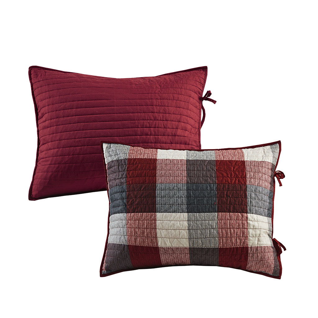 Ridge - Twin Reversible Daybed Cover (Set of 6) - Red