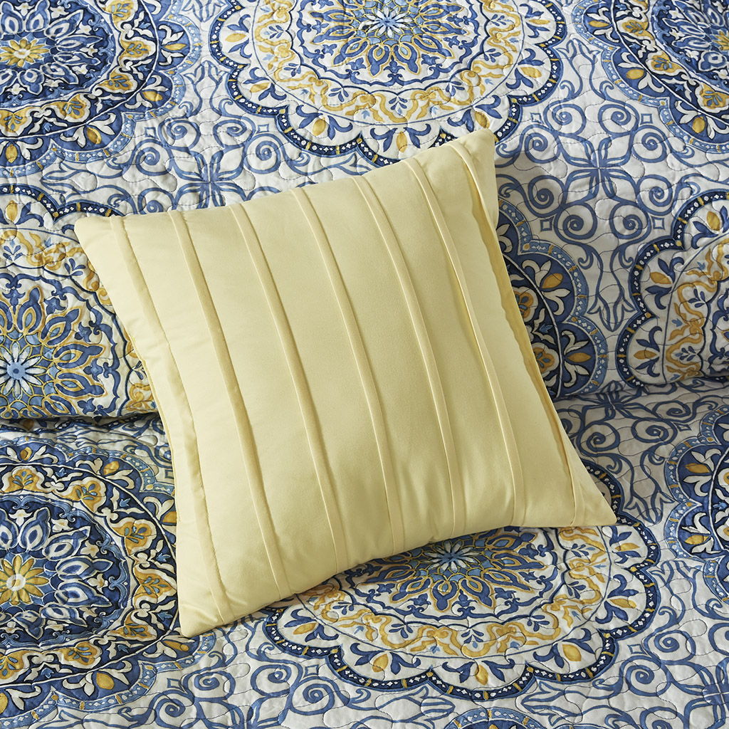 Tangiers - 6 Piece Reversible Coverlet Set - Blue