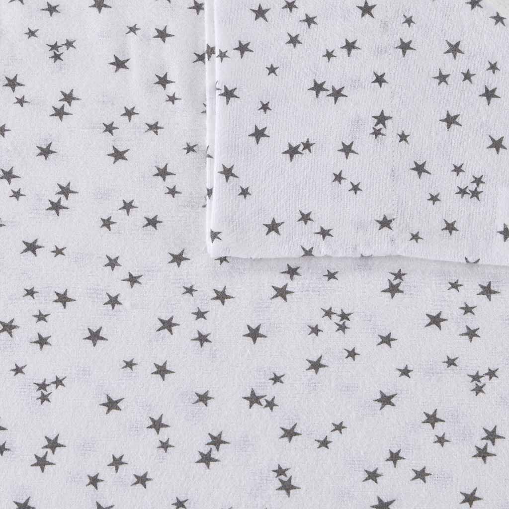 Cozy Soft - Novelty Print Sheet Set - Gray Stars