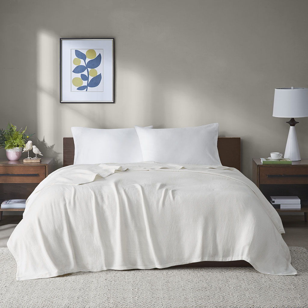 Freshspun Basketweave - Blanket - Cream