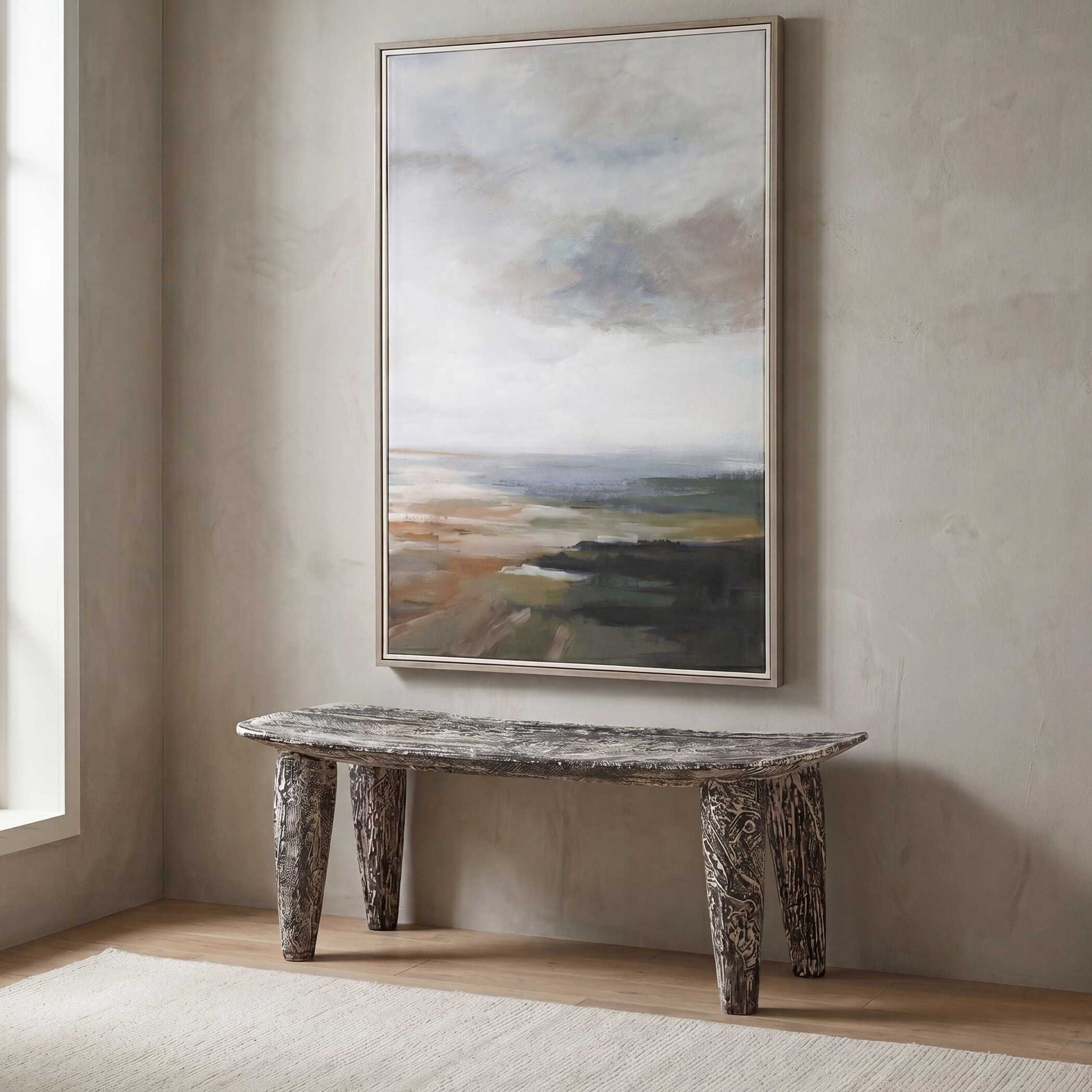 Fade To Black - Wood Bench - Black / White