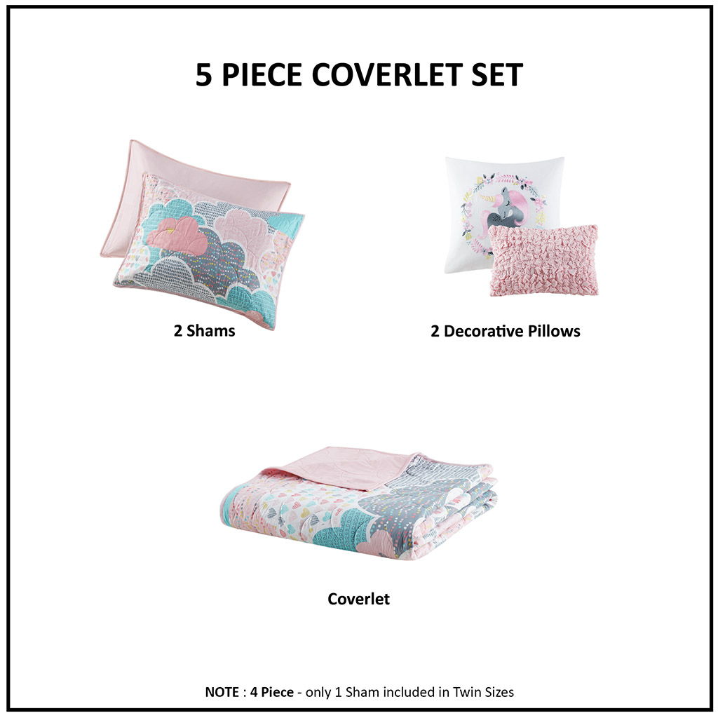 Cloud - Reversible Coverlet Cotton Set - Pink