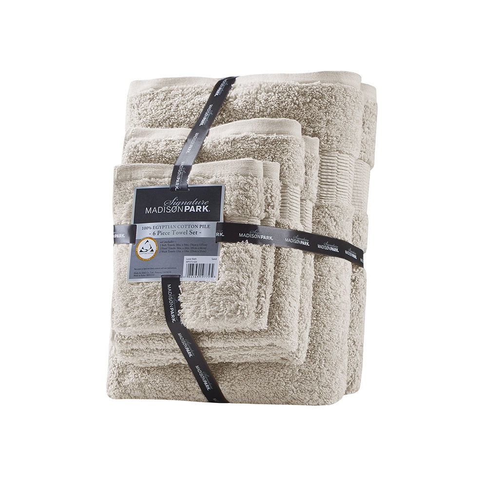 Luce - 6 Piece Towel Set - Sand