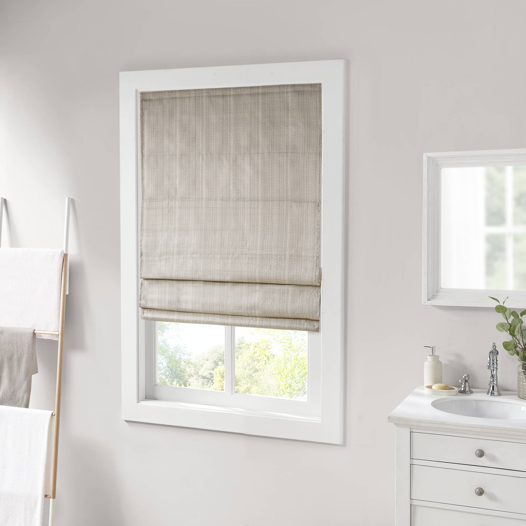 Galen - 27" Basketweave Room Darkening Cordless Roman Shade