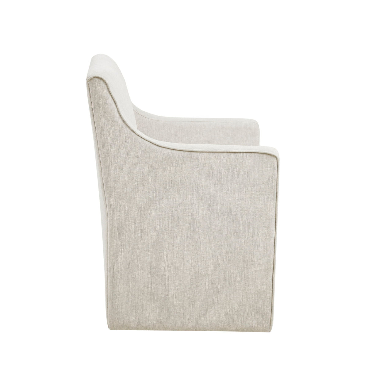 Charlotte - Slipcover Dining Arm Chair With Casters - Cream