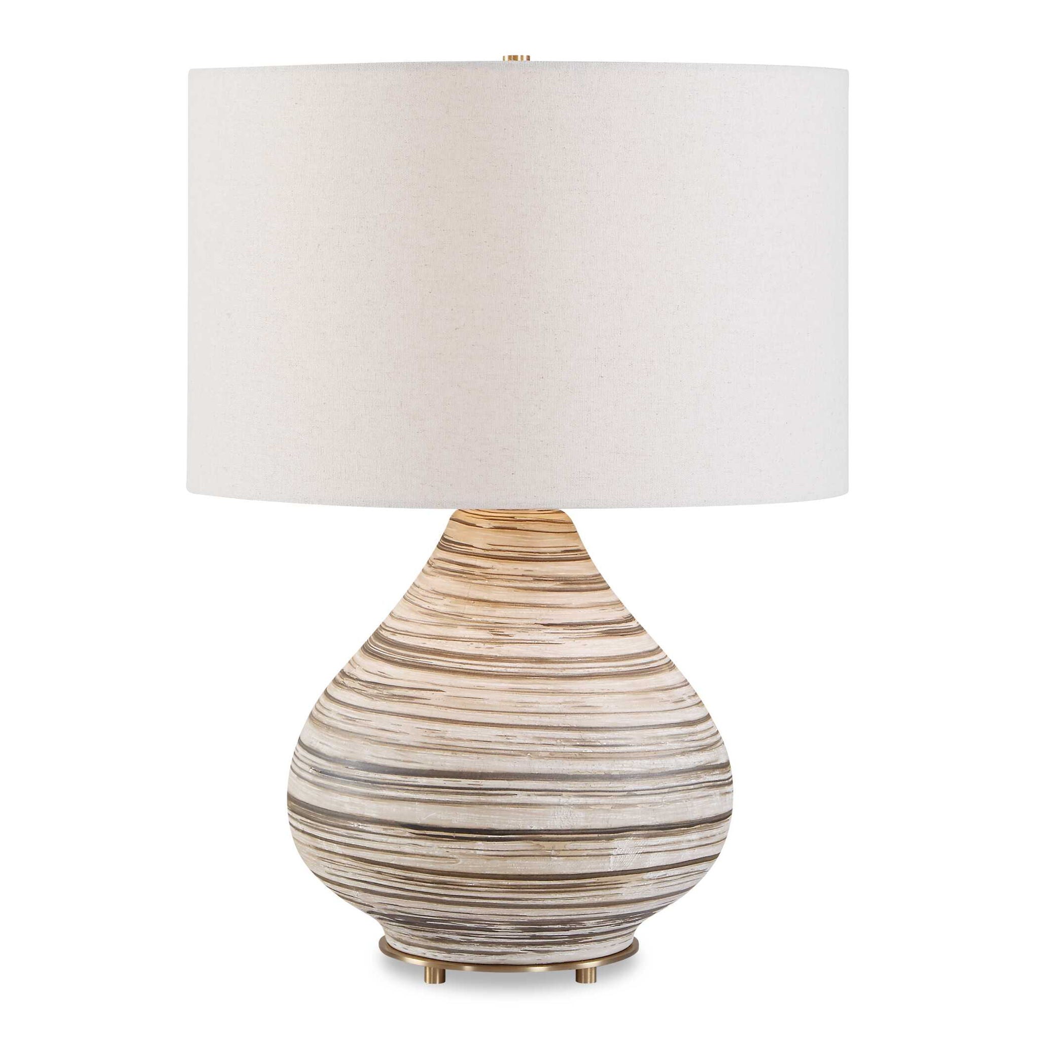 Azura - Horizontal Line Table Lamp - Brown / Gray / White
