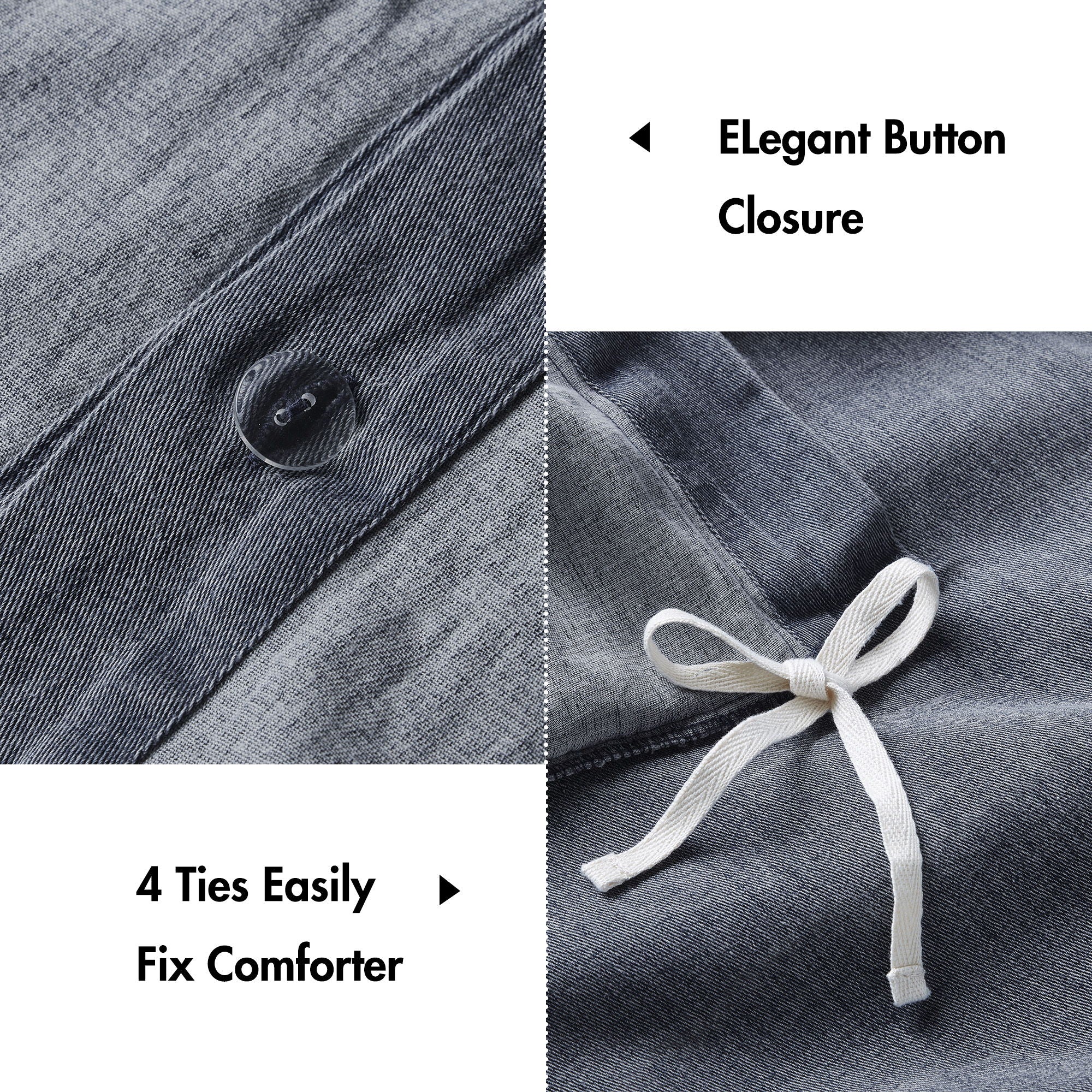 Mckenzie - 3 Piece King/California King Twill Washed Duvet Set - Blue