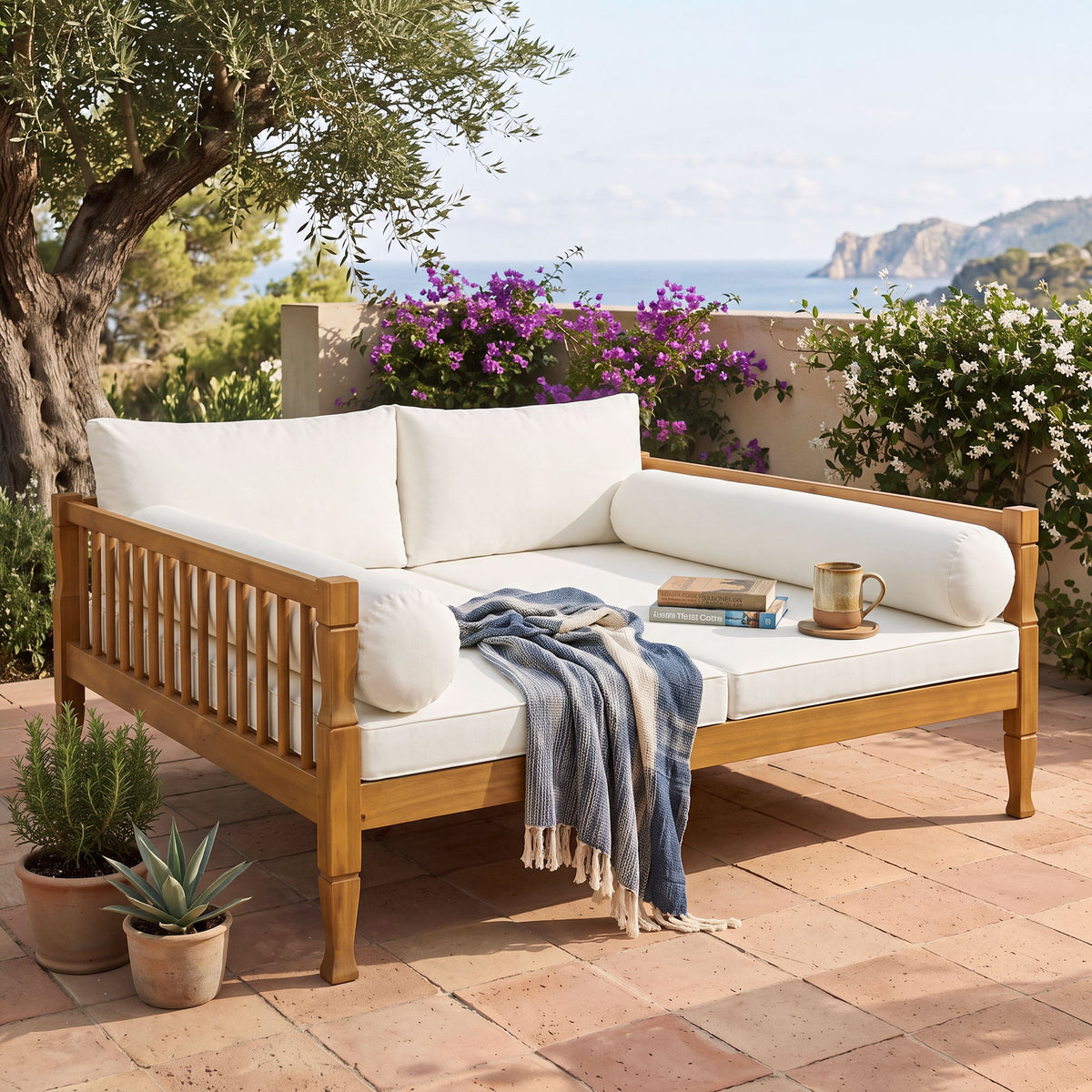 Outdoor Sofa Bed, 2 In 1 Patio Daybed For Backyard