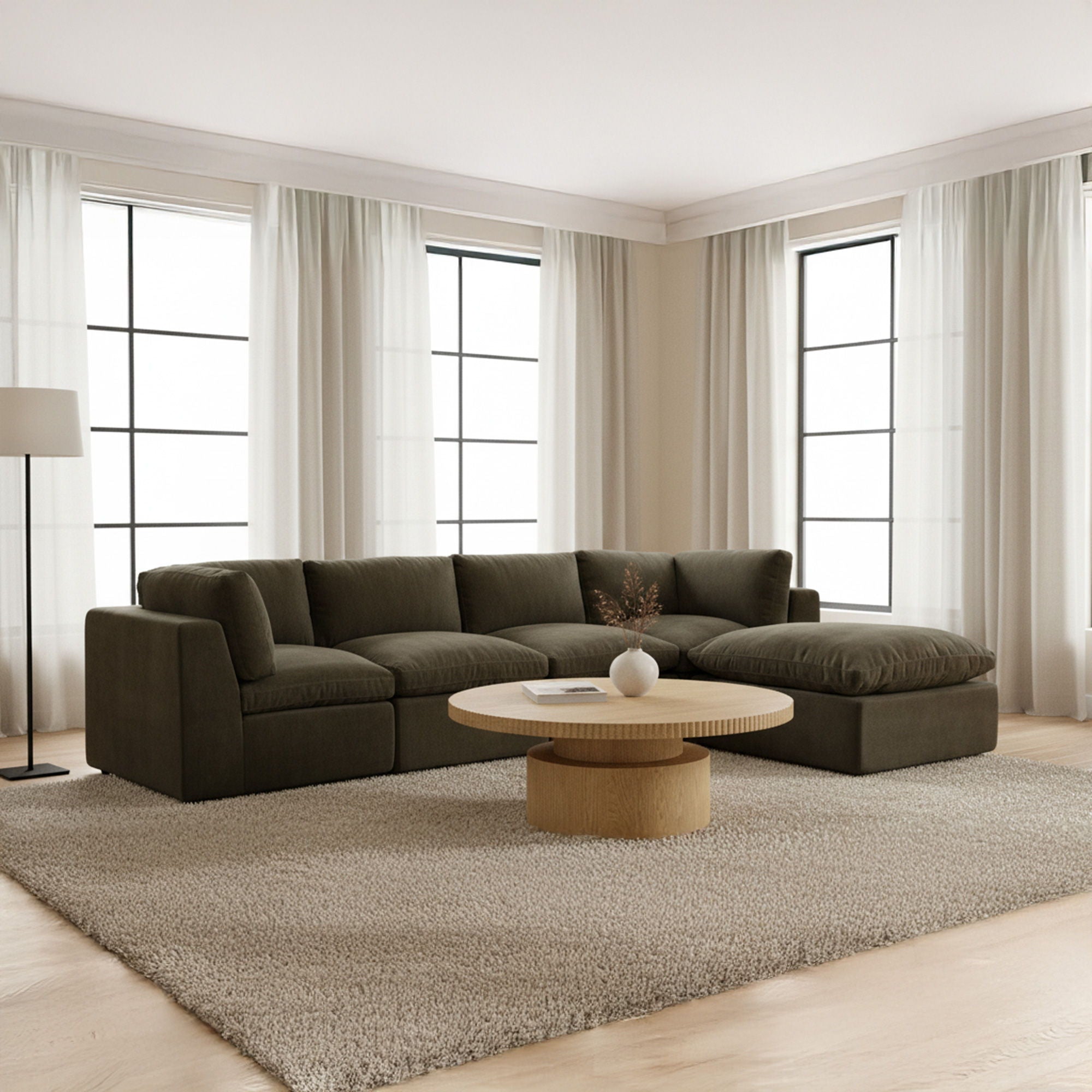 Cates - Dream Modular Sectional - Dark Green