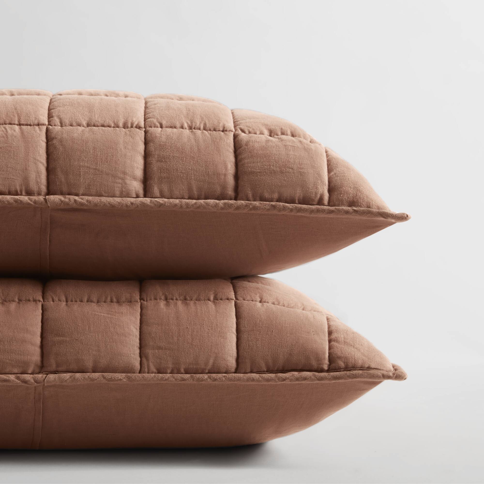 French Flax - King/California King Linen Garment Washed Quilt Set - Clay