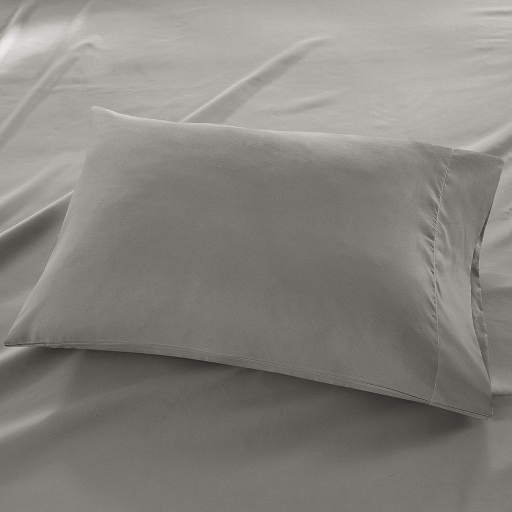 3M Microcell - Queen Luxurious Brushed Microfiber Deep Pocket Sheet Set - Gray