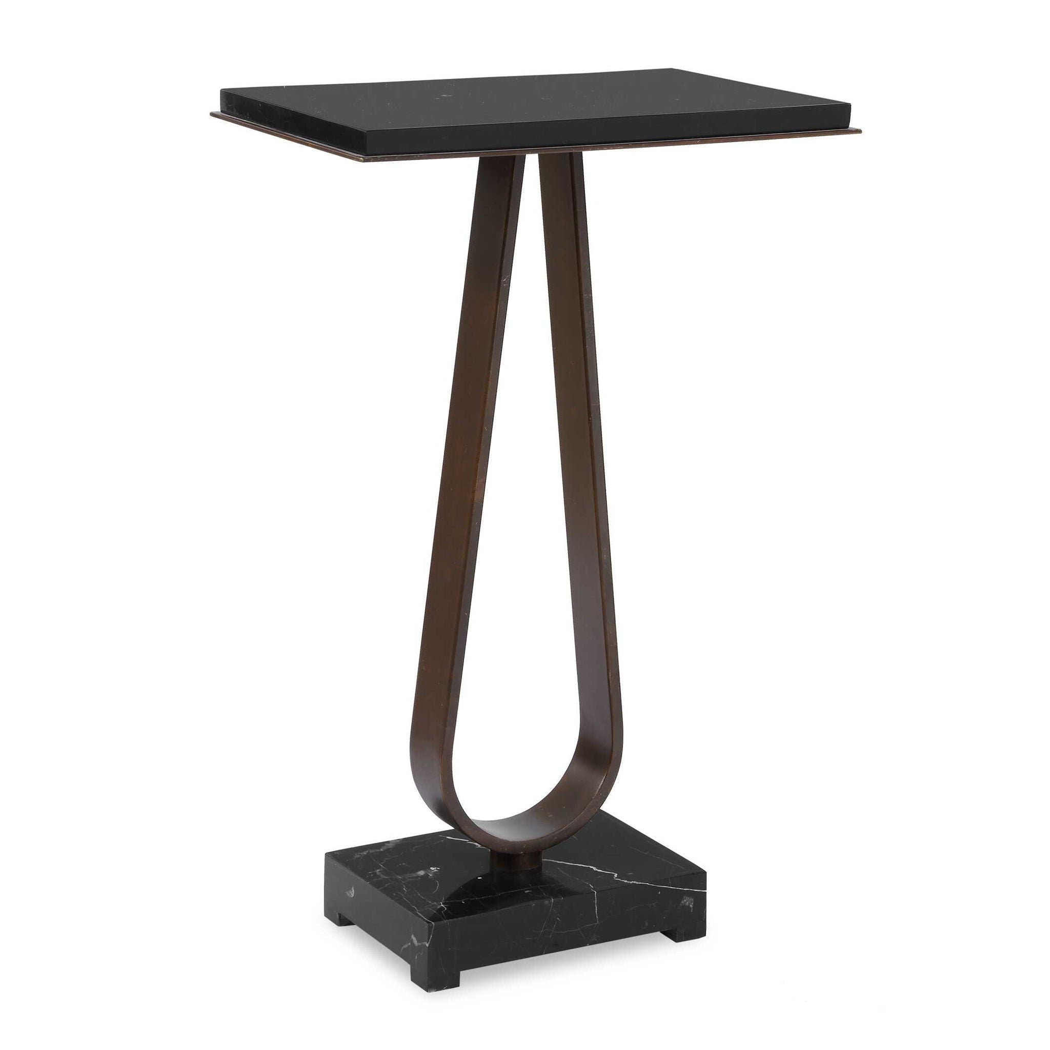 Galloway - Minimalist Accent Table - Black / Bronze