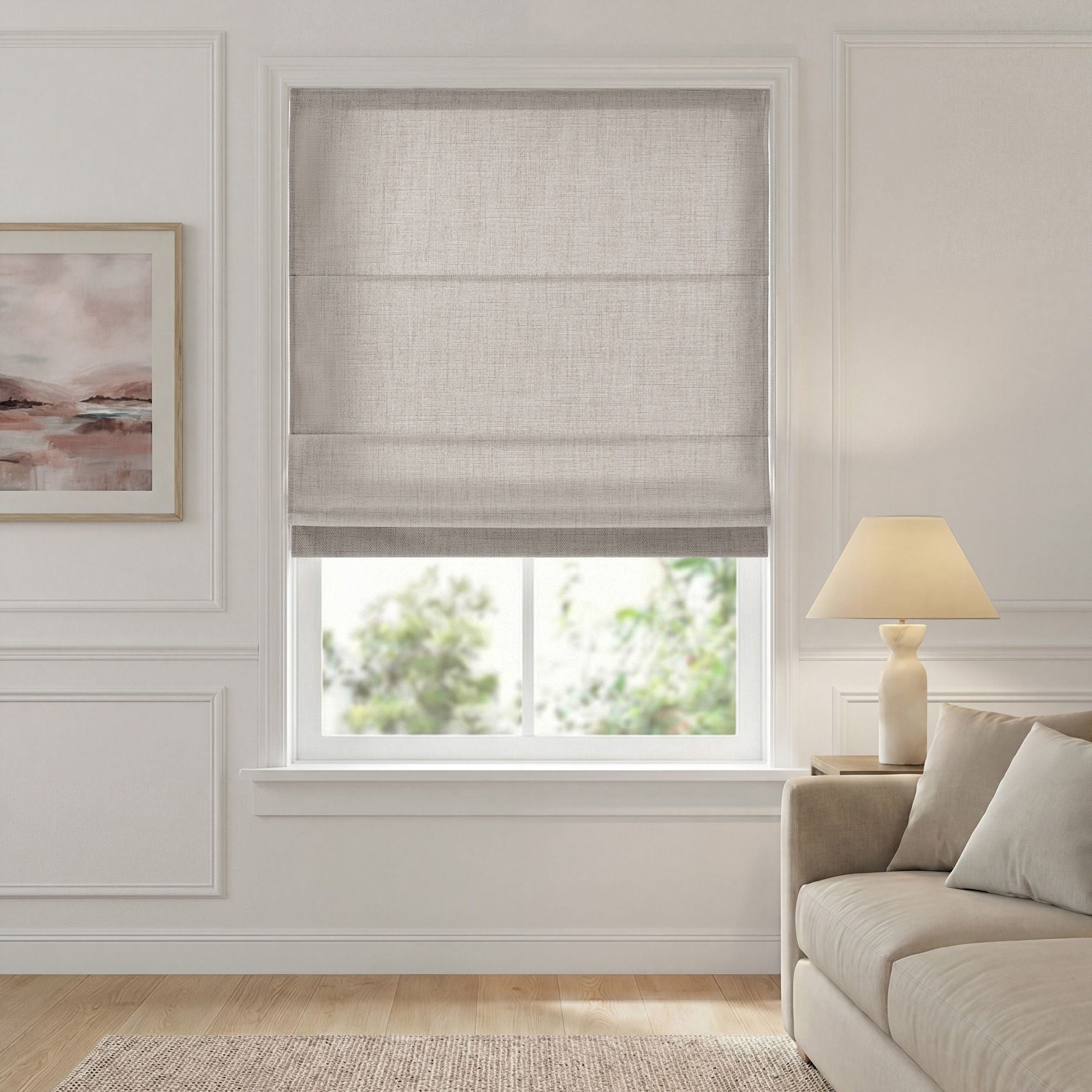 Mira - 35''x64" Cordless Roman Shade - Gray