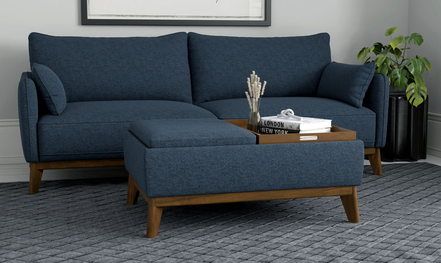 Reversible Tray Ottoman - Blue