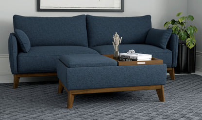 Reversible Tray Ottoman - Blue