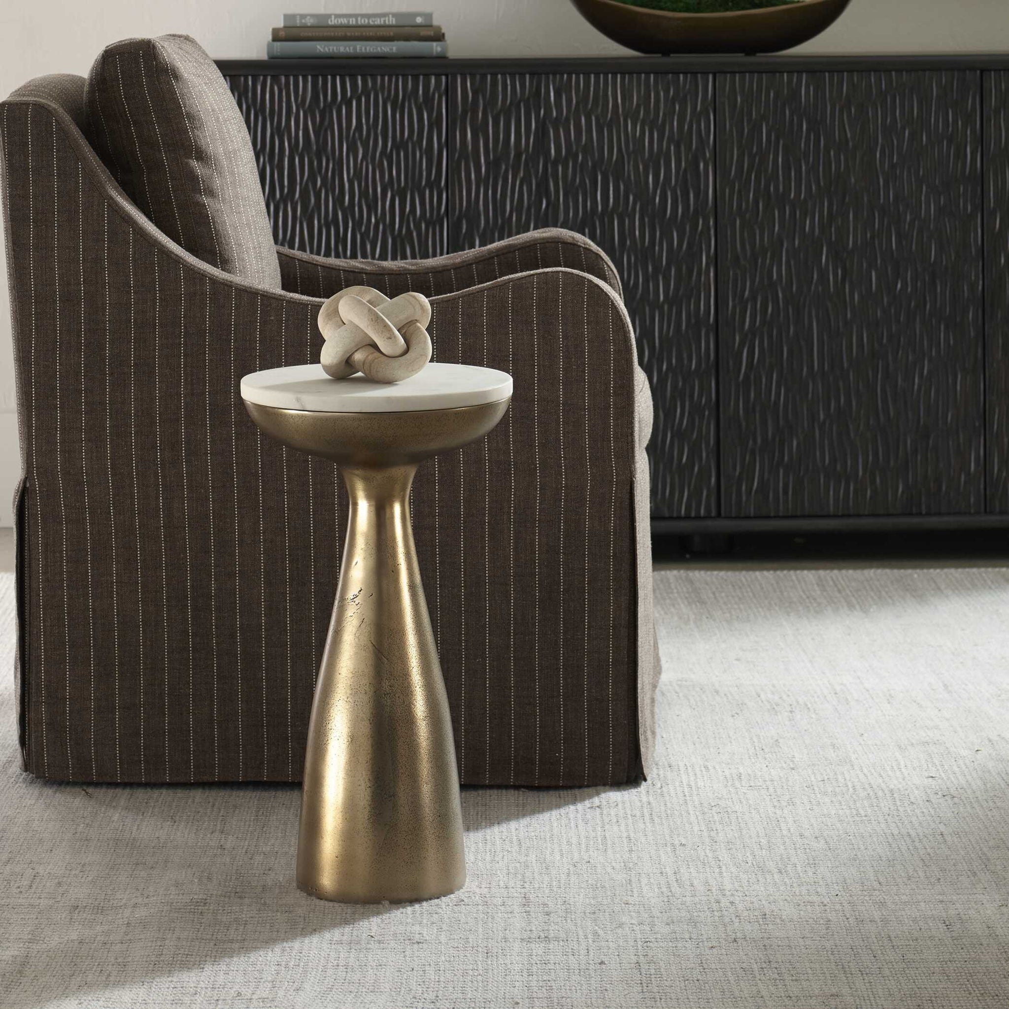 Torin - Drink Table - Gold / White
