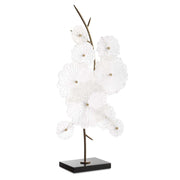 Glass - Garden Table Sculpture - Gold / White