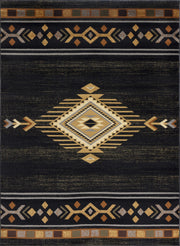Tribes - 7'10" X 10'3" Southwest Area Rug - Black