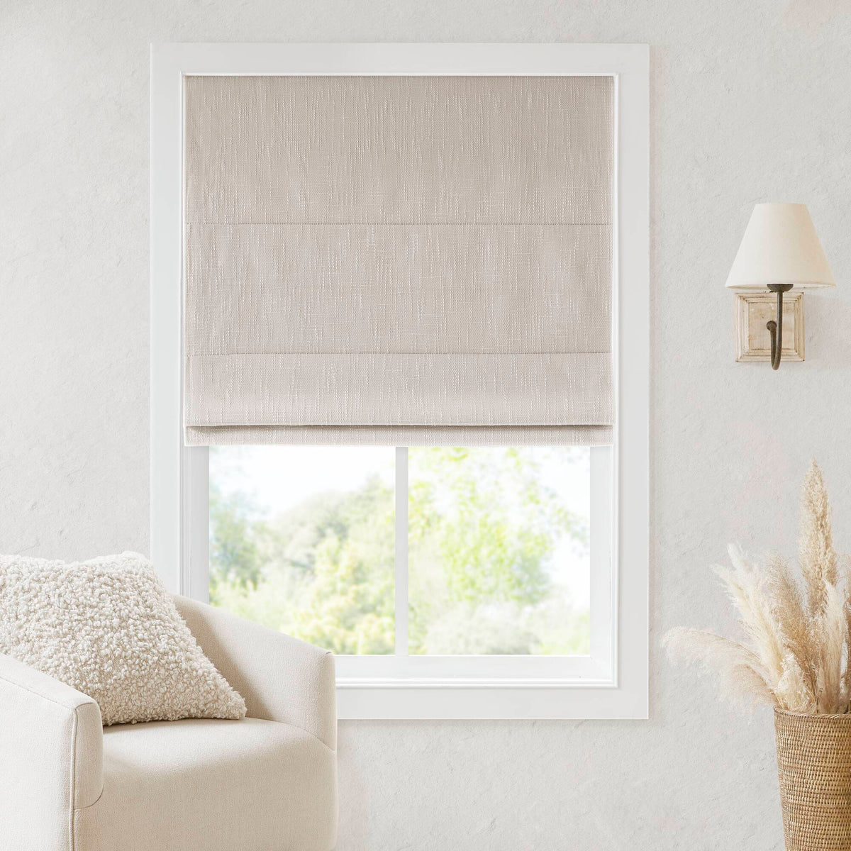 Quincy - 31x64" Total Blackout Cordless Roman Shade - Linen