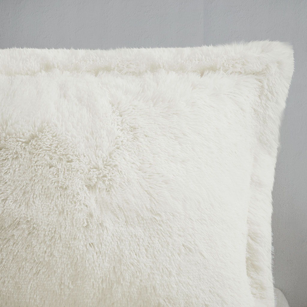 Malea - Twin Shaggy Duvet Cover Set - Ivory