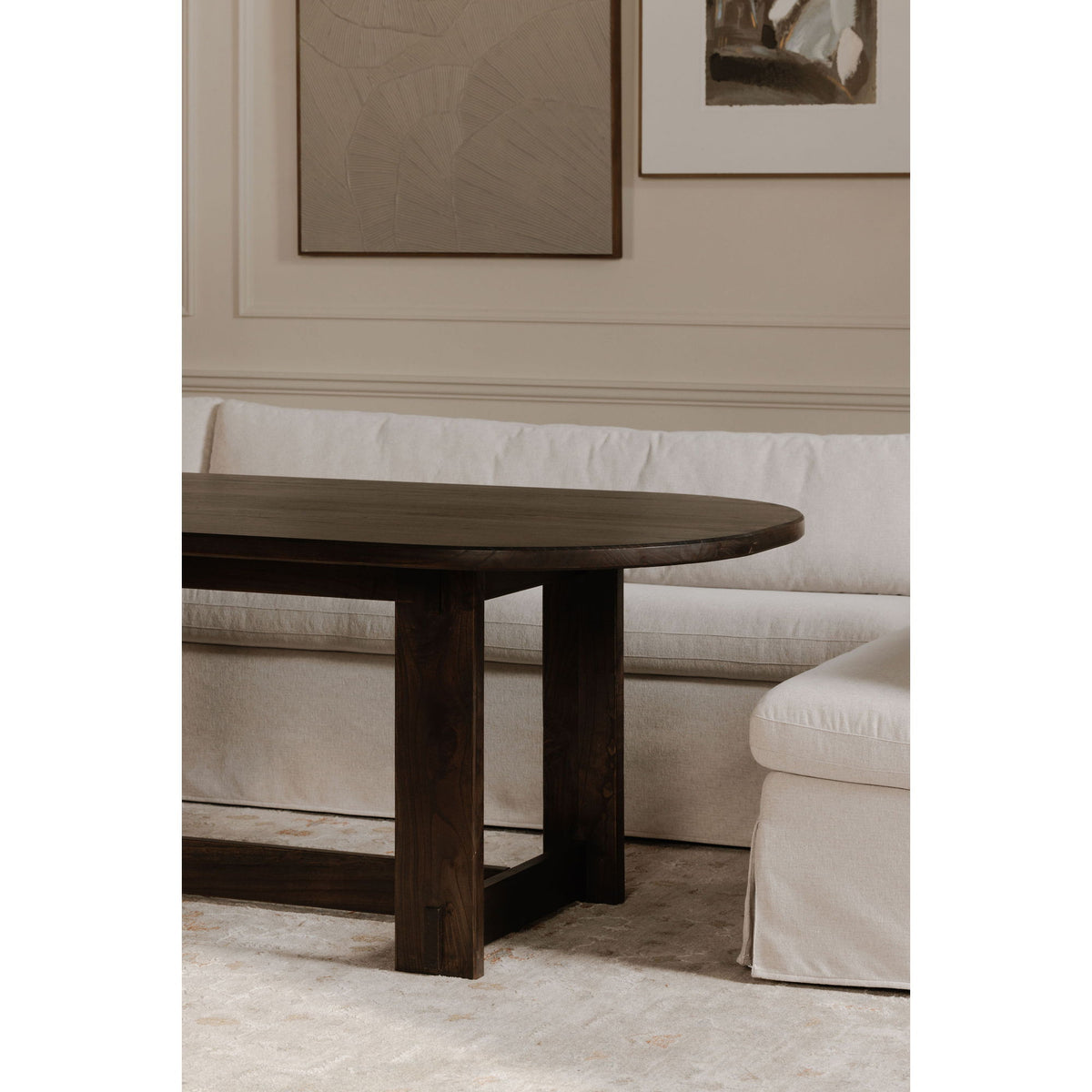 Fable - 3 Piece Slipcover Dining Banquette L-Shape - Beige