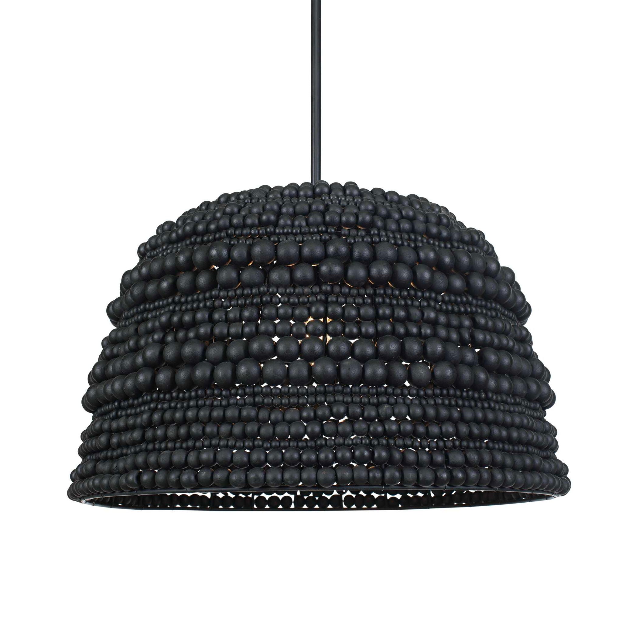 Persephone - Bead 1 Light Pendant - Black