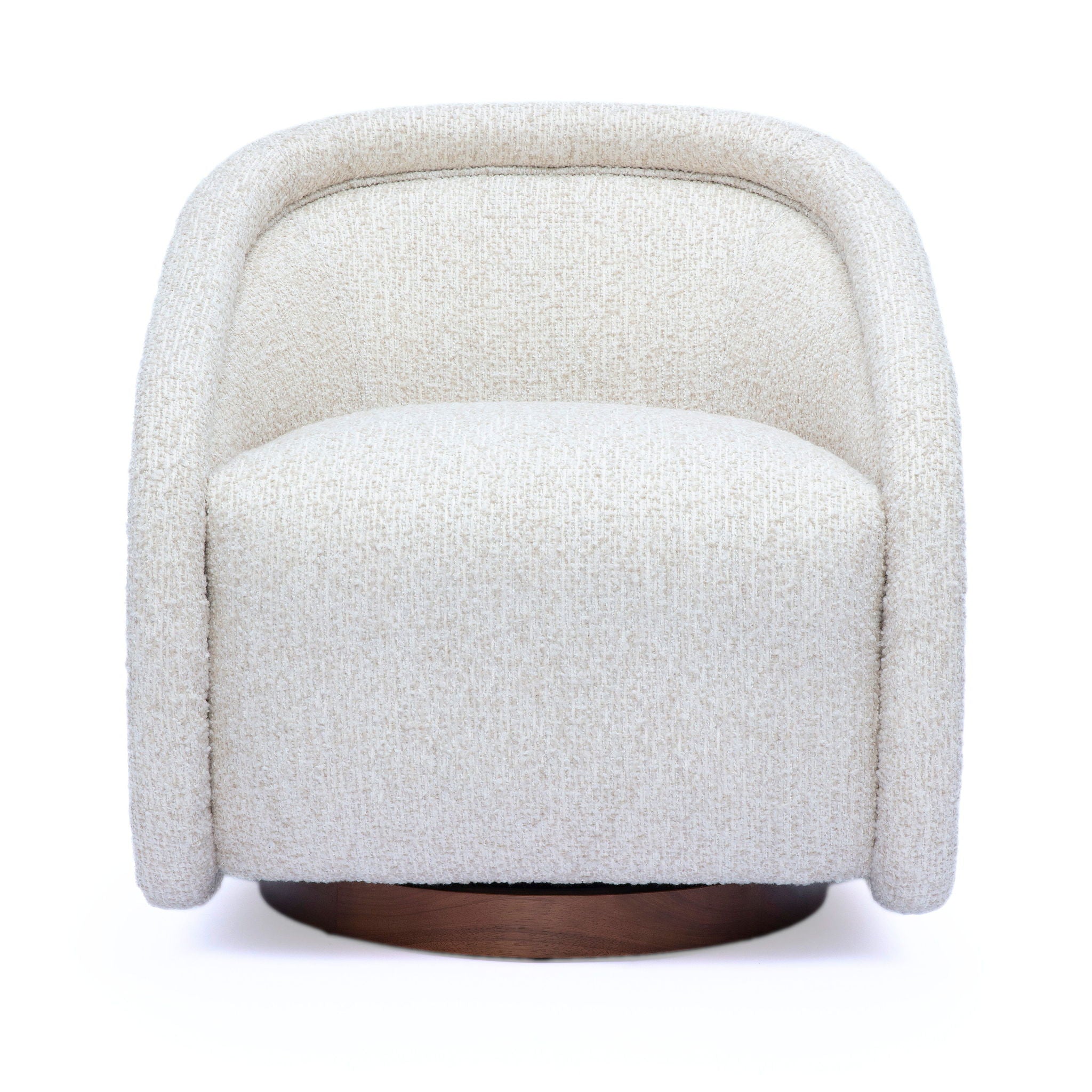 Clarke - Heavy Performance Boucle Swivel Accent Chair - Cream