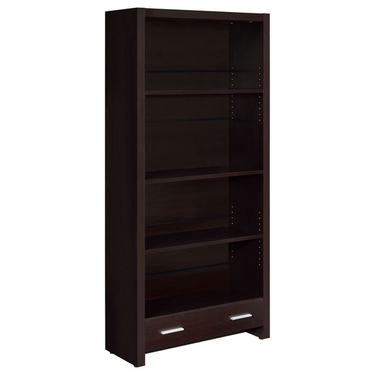 Maureen - 5 Shelf Bookcase With Drawer - Cappuccino