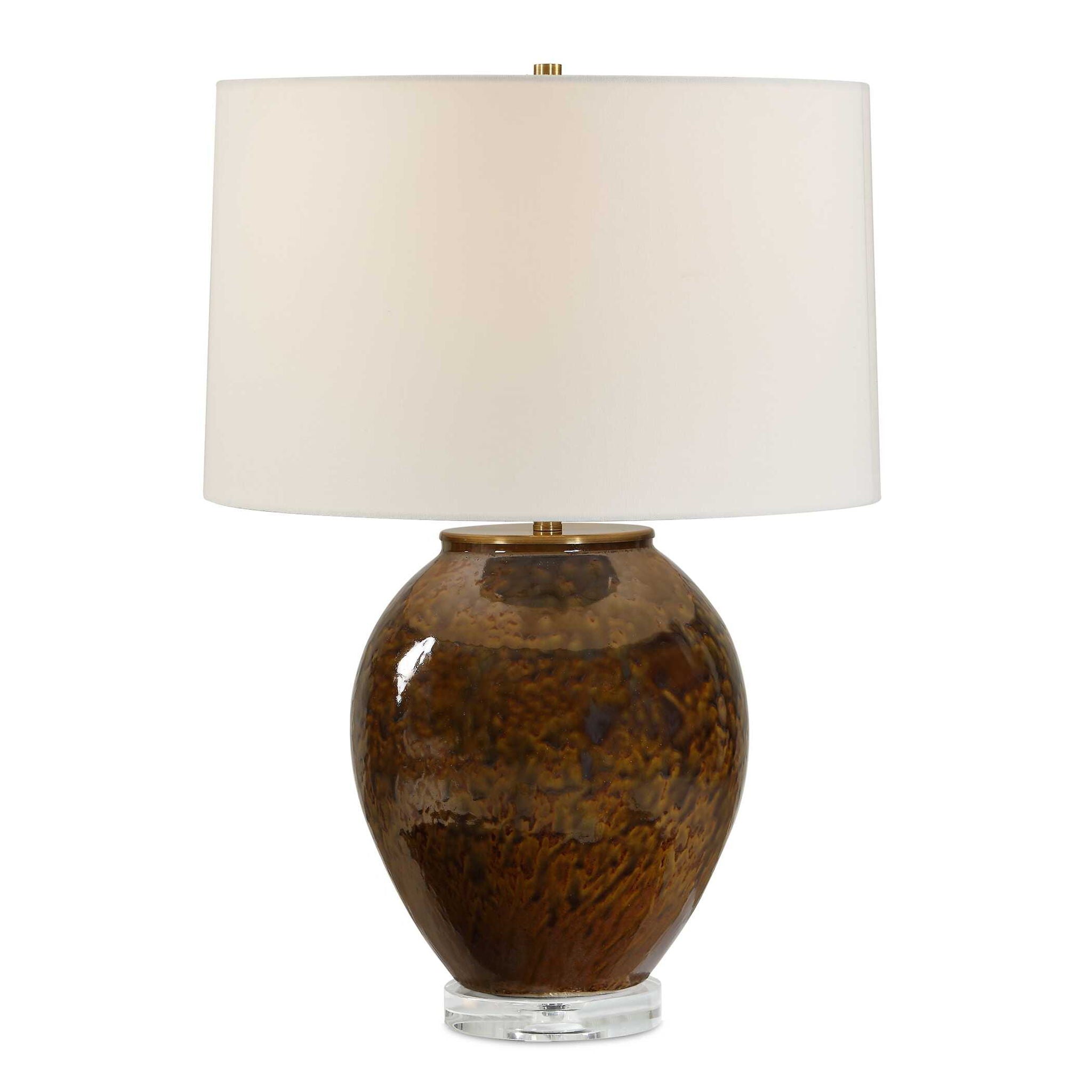 Rye - Glazed Table Lamp - Brown