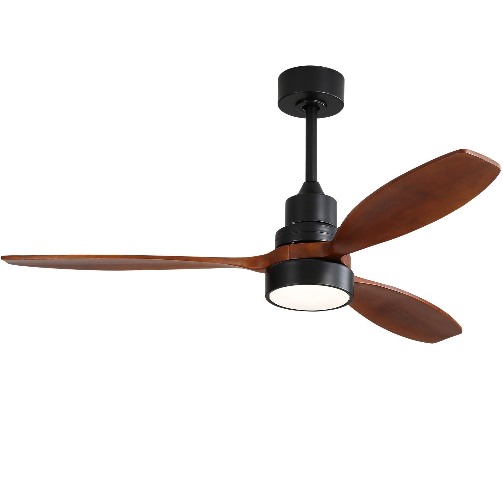 Ceiling Fan With Reversible DC Motor, LED Light, Solid Blades, Remote Control - Matte Black