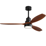 Ceiling Fan With Reversible DC Motor, LED Light, Solid Blades, Remote Control - Matte Black