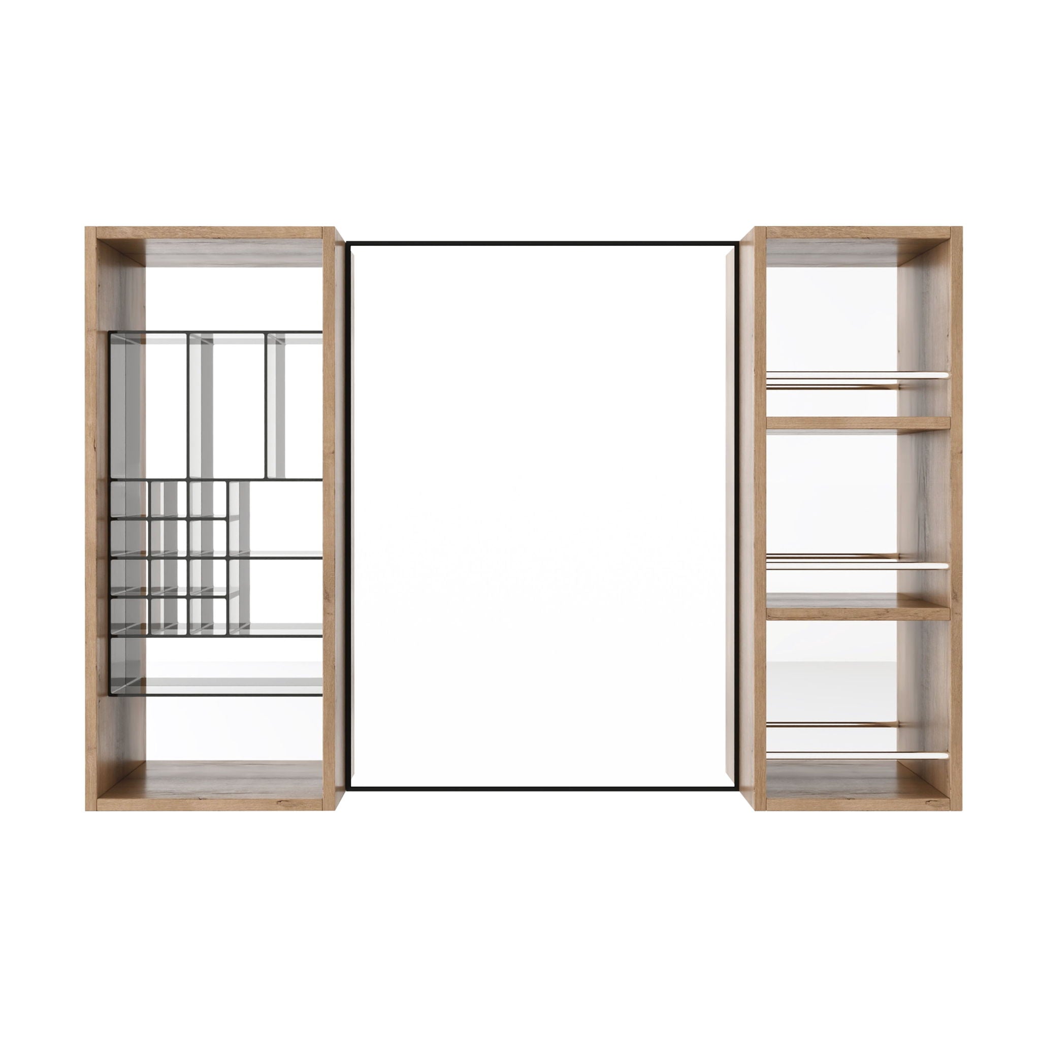 41.3" Wall Mounted Bathroom Cabinet With Storage - Imitative Oak