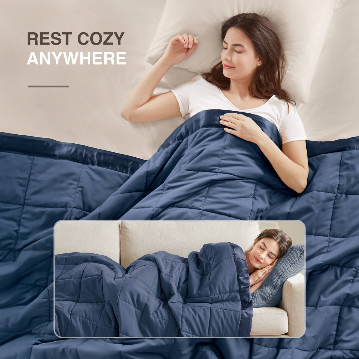 Windom - All Season Hypoallergenic Blanket With 3M Scotchgard - Navy