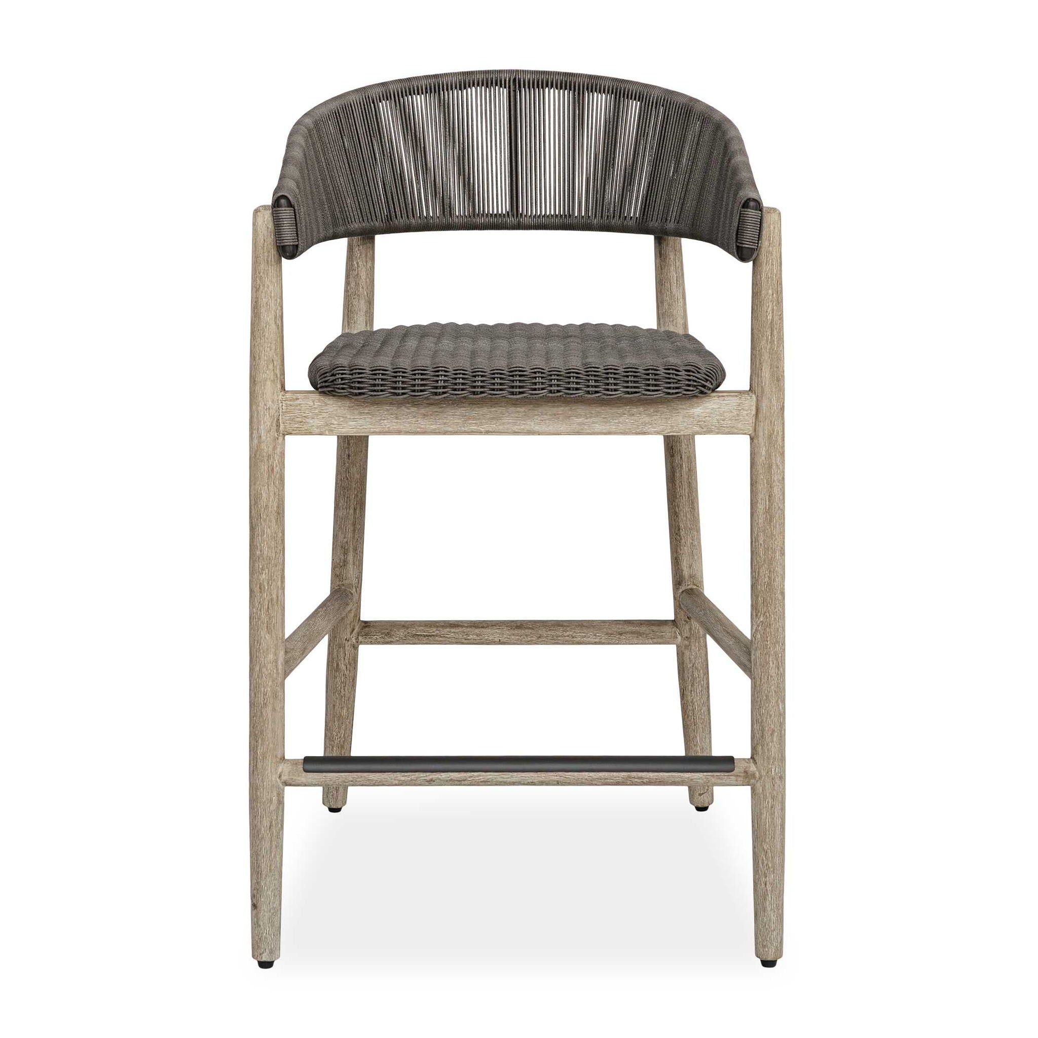 Dermott - Outdoor Counter Stool - Brown / Dark Gray