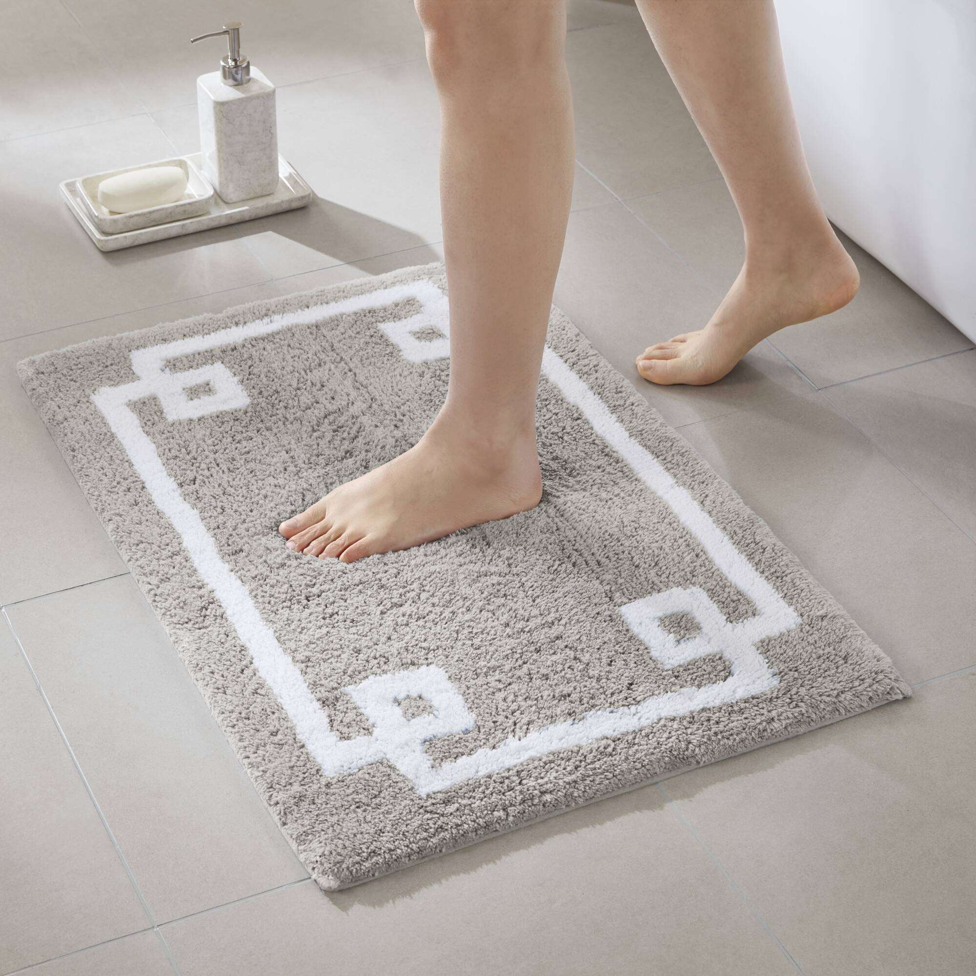 Evan - 24" x 72" Tufted Bath Rug - Gray