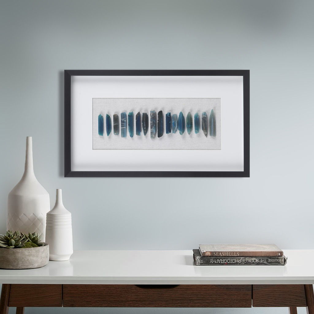 Cerulean Stones - Real Natural Agate Framed - Blue