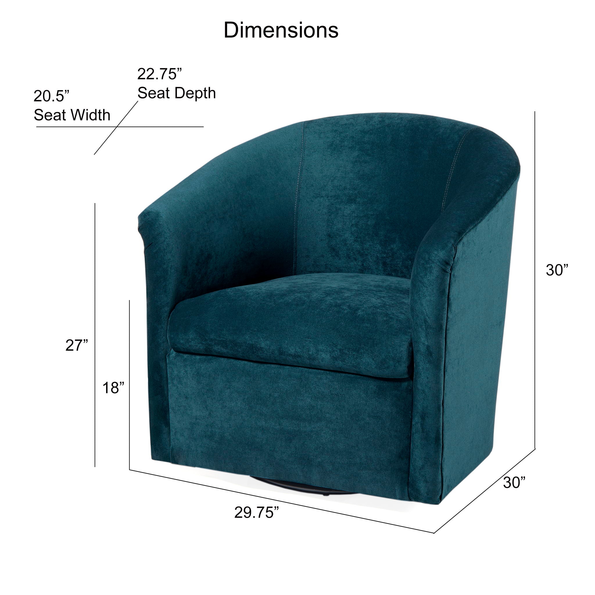 Eden - Swivel Chair With Upholstery And Hardwood Frame