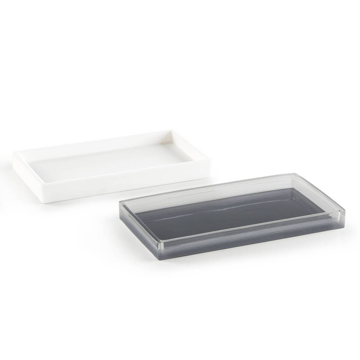 Clear Resin - Bath Accessories Set - Charcoal Mist