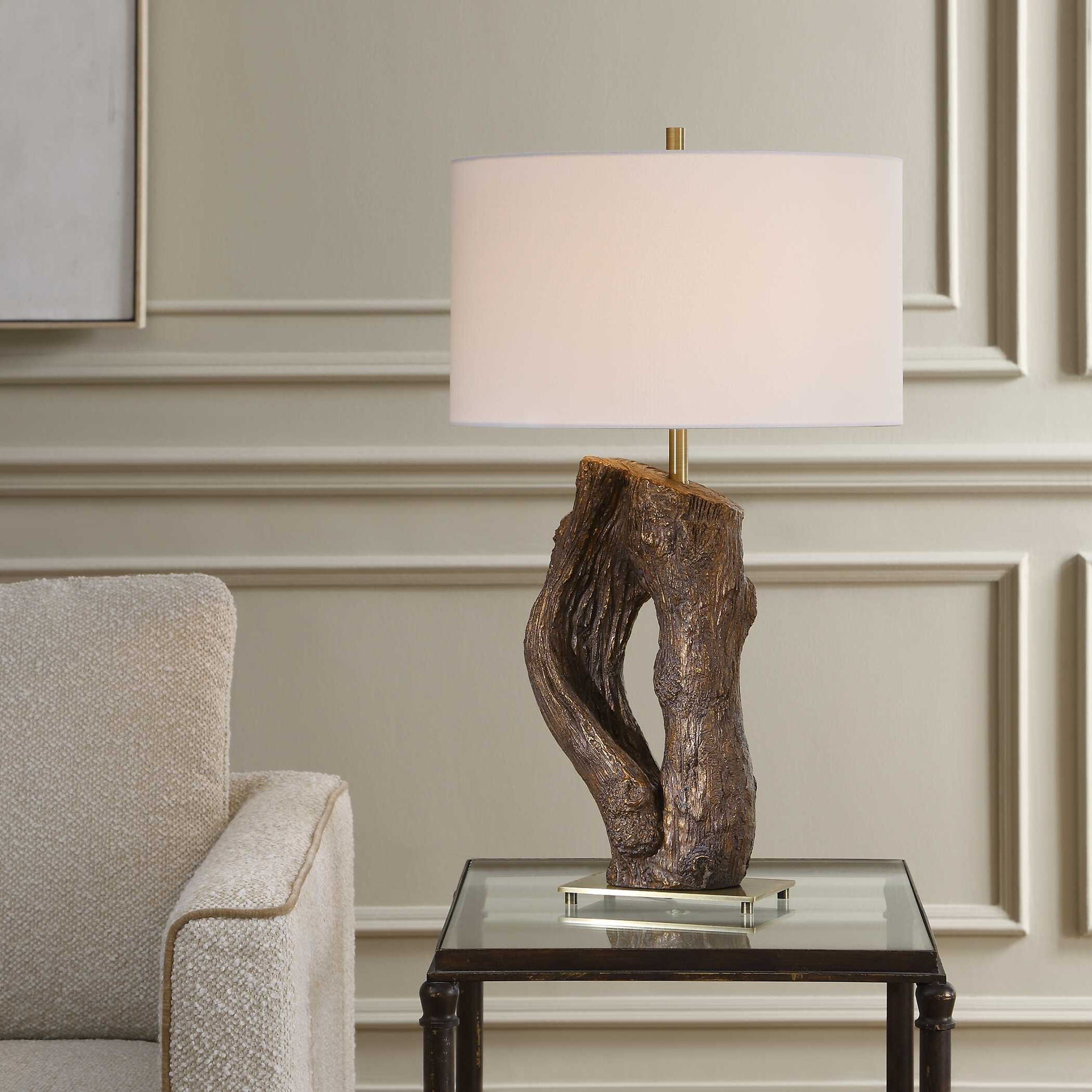 Namath - Wood Table Lamp - Brown