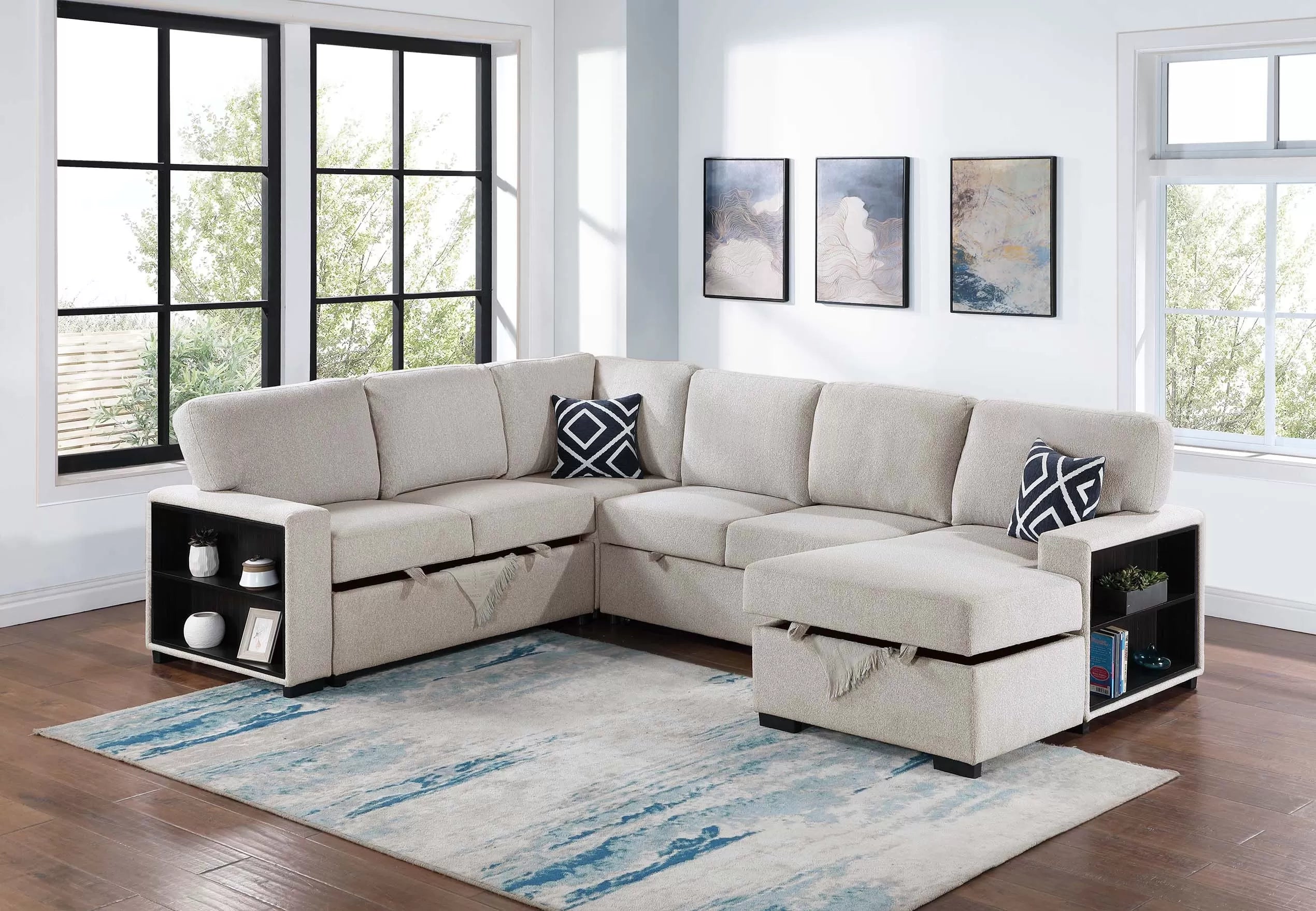 4-Piece Convertible Sectional