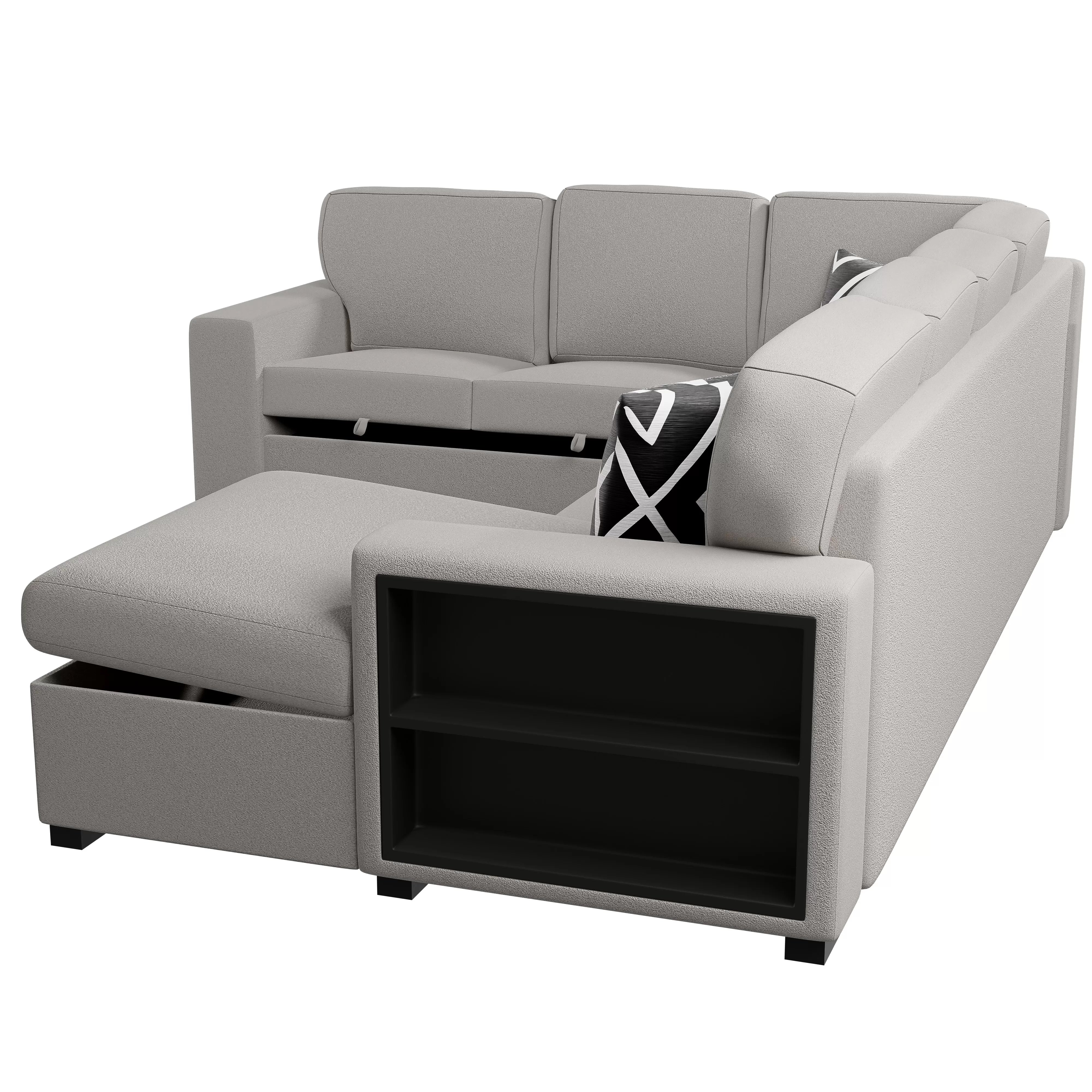 4-Piece Convertible Sectional