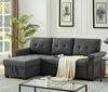 Linen Reversible Sleeper Sectional Sofa with Storage Chaise