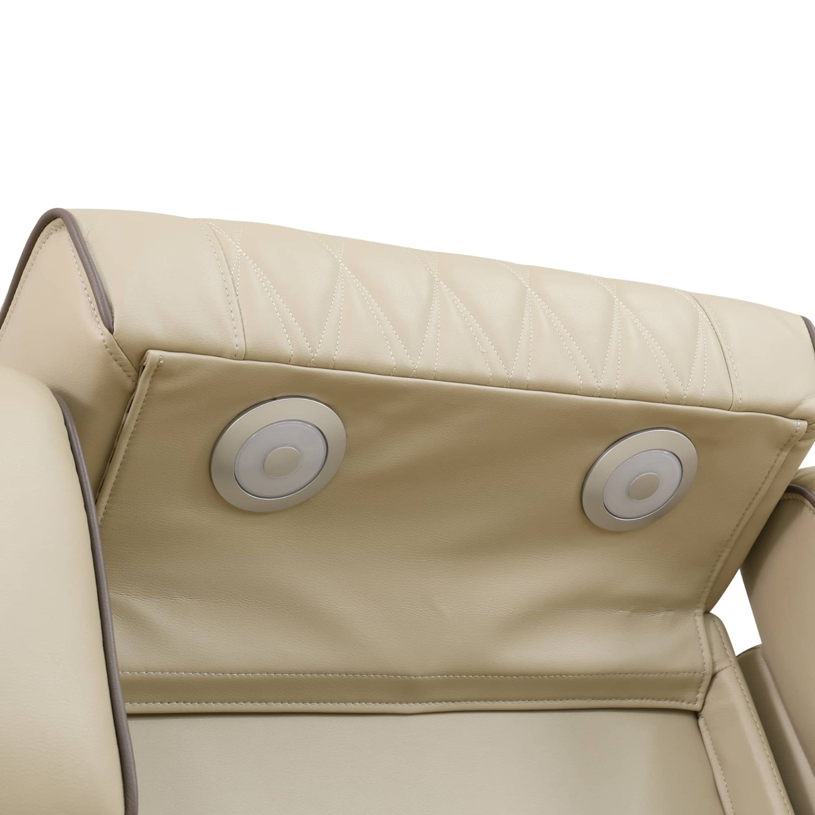 Beige Breathing Leather 3-Piece Living Room Recliner Sofa set