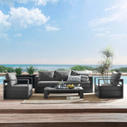 Tahoe 4-Piece Outdoor Patio Powder-Coated Aluminum Set in Gray Charcoal