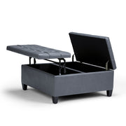 Harrison - Coffee Table Storage Ottoman - Dark Gray - Faux Leather