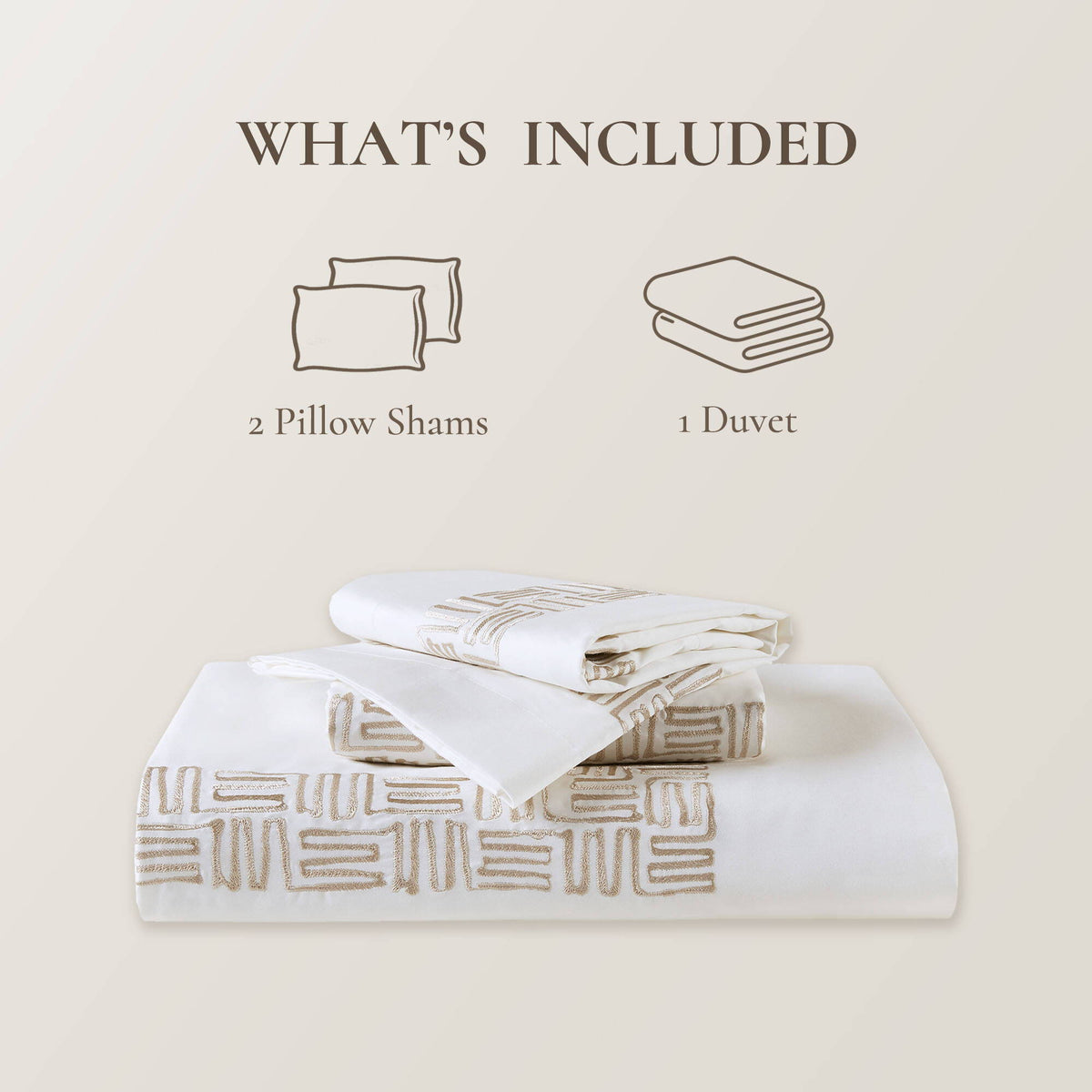 Nile - 3 Piece King/California King Sateen With Embroidery Duvet Set - Multi