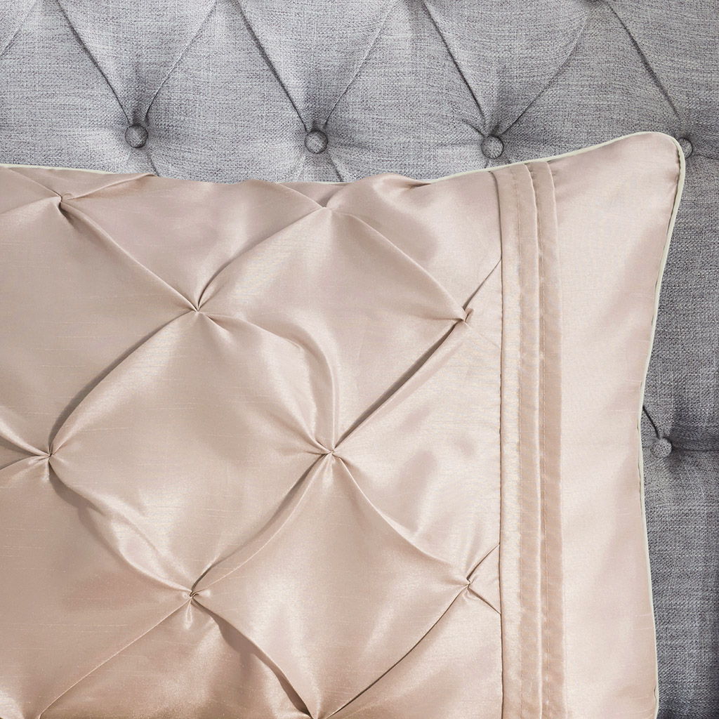 Laurel - California King 7 Piece Tufted Comforter Set - Blush
