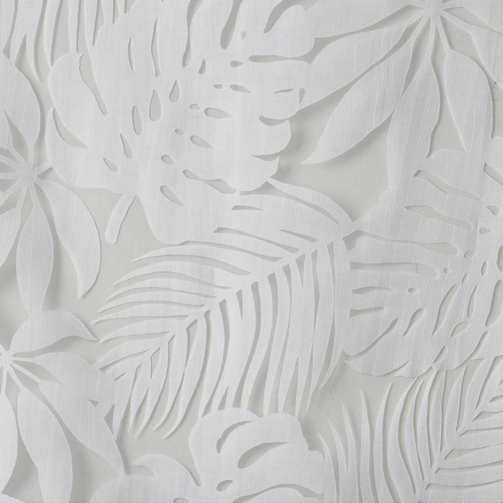 Leilani - 63" Palm Leaf Burnout Window Sheer - White